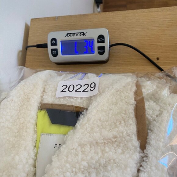 Free Assembly Coat Womens Small Ivory Beige Trim Fleece Zip Pockets Mock Neck - Picture 11 of 11